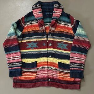 Polo Ralph lauren southwest cardigan sweater M cotton oversized pockets RRL RL
